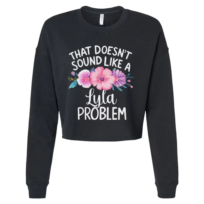 Lyla Personalized Flower Girl Name Cropped Pullover Crew