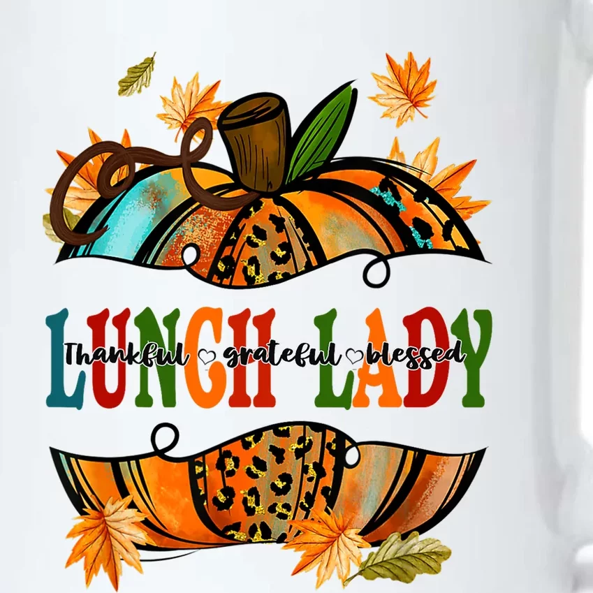 Leopard Pumpkin Fall Autumn Thanksgiving Lunch Lady Black Color Changing Mug