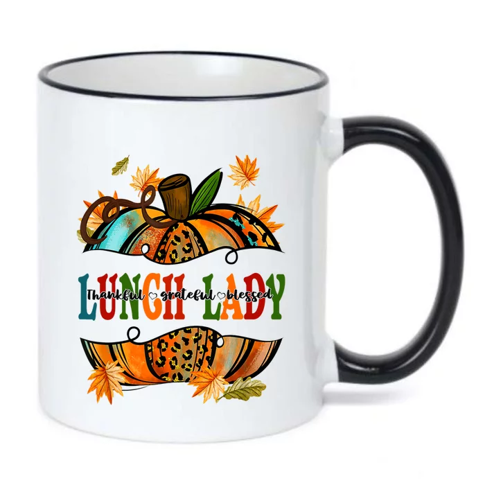 Leopard Pumpkin Fall Autumn Thanksgiving Lunch Lady Black Color Changing Mug