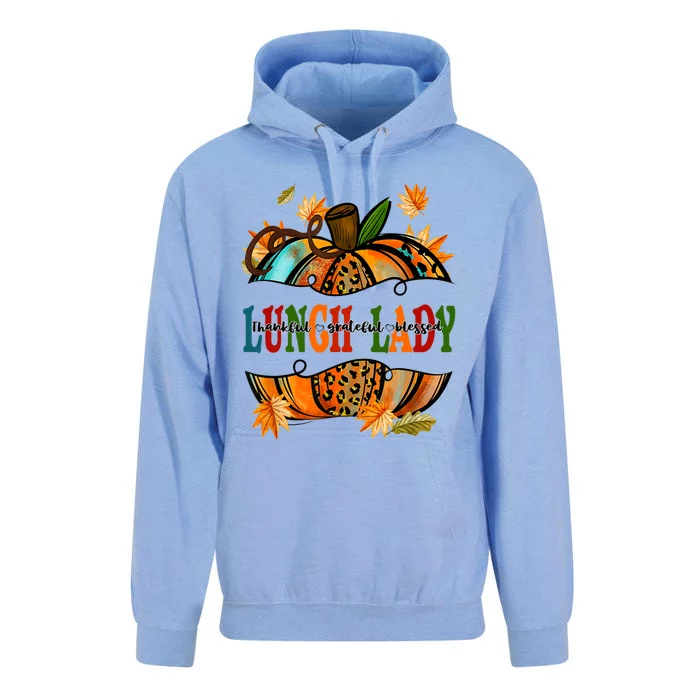 Leopard Pumpkin Fall Autumn Thanksgiving Lunch Lady Unisex Surf Hoodie