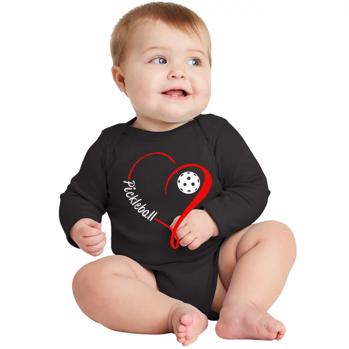 Love Pickleball Funny Pickle Ball player Baby Long Sleeve Bodysuit