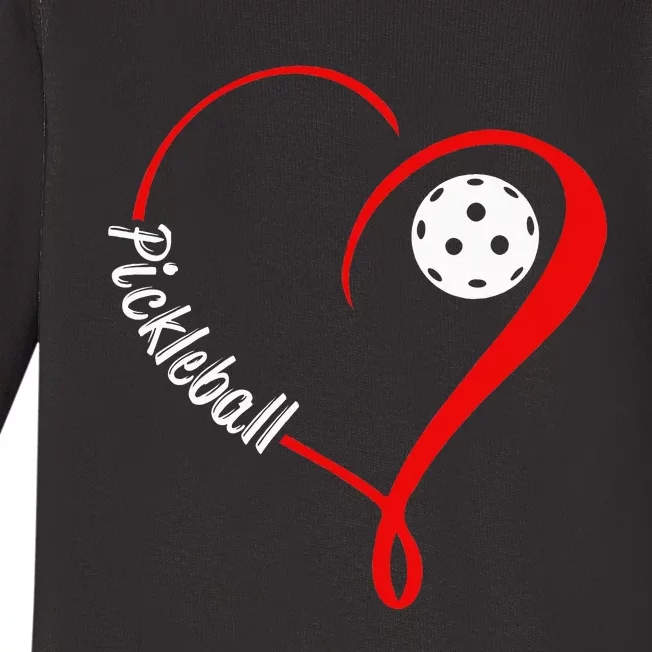 Love Pickleball Funny Pickle Ball player Baby Long Sleeve Bodysuit