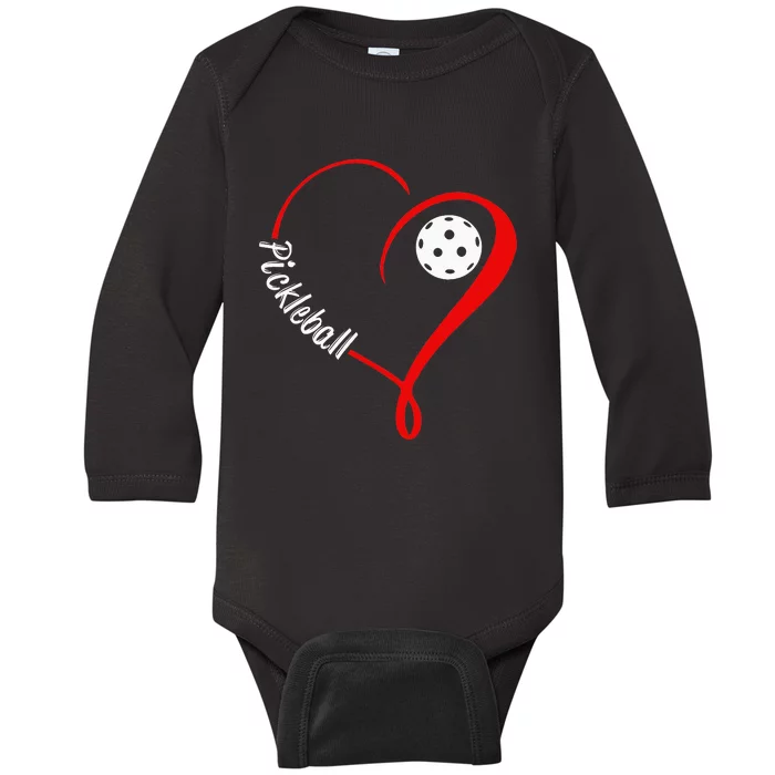 Love Pickleball Funny Pickle Ball player Baby Long Sleeve Bodysuit