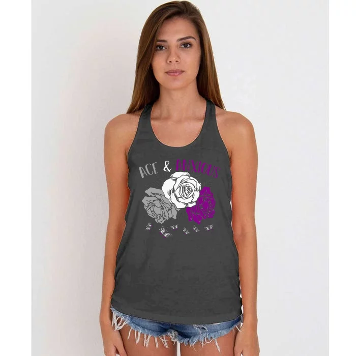 LGBT Pride Funny Asexuality Ace Asexual Flag Gift Asexual Women's Knotted Racerback Tank