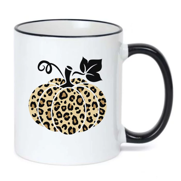 Leopard Pumpkin Fall Black Color Changing Mug