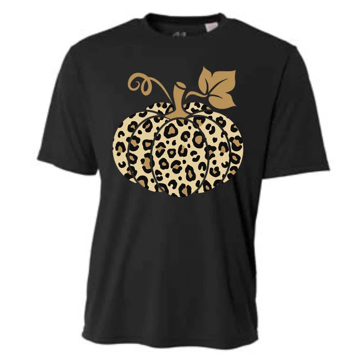 Leopard Pumpkin Fall Cooling Performance Crew T-Shirt