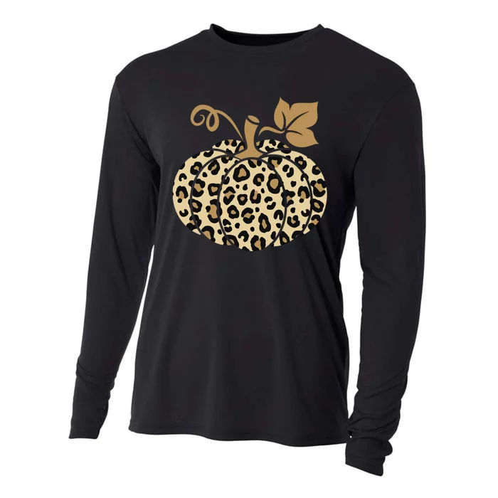 Leopard Pumpkin Fall Cooling Performance Long Sleeve Crew