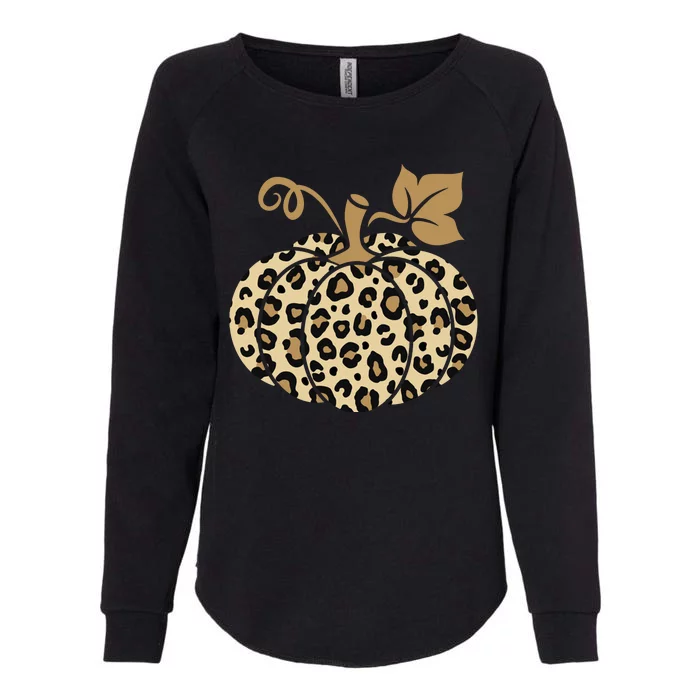 Leopard Pumpkin Fall Womens California Wash Sweatshirt