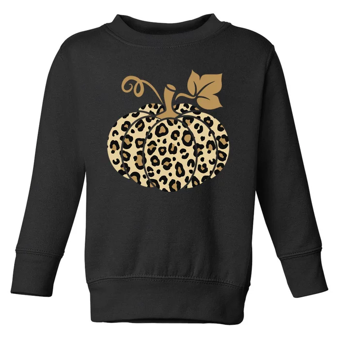 Leopard Pumpkin Fall Toddler Sweatshirt