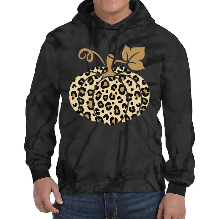 Leopard Pumpkin Fall Tie Dye Hoodie