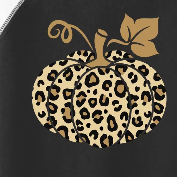 Leopard Pumpkin Fall Toddler Fine Jersey T-Shirt