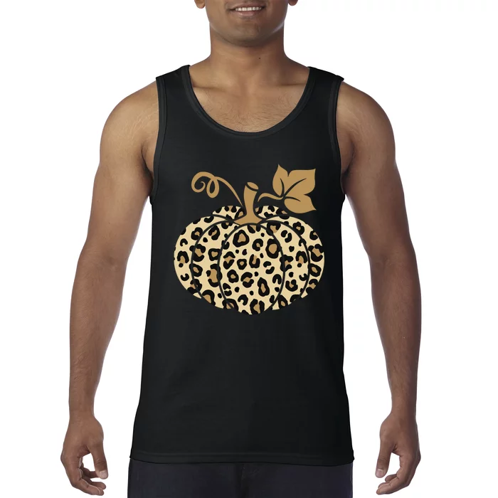 Leopard Pumpkin Fall Tank Top