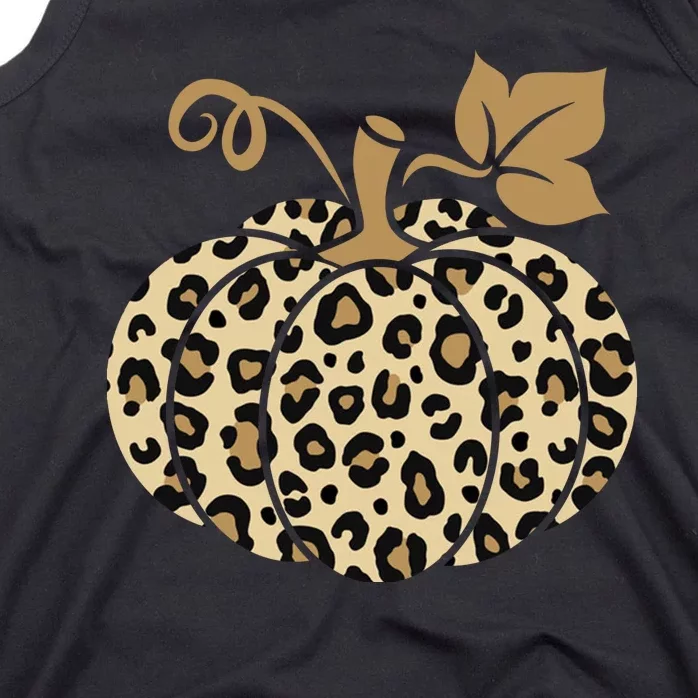 Leopard Pumpkin Fall Tank Top