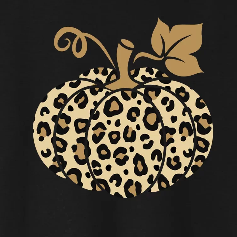 Leopard Pumpkin Fall Women's Crop Top Tee