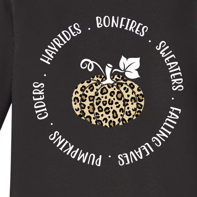 Leopard Pumpkin Fall Lover Baby Long Sleeve Bodysuit