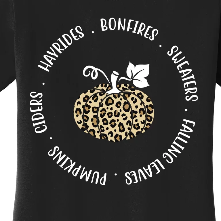 Leopard Pumpkin Fall Lover Women's T-Shirt