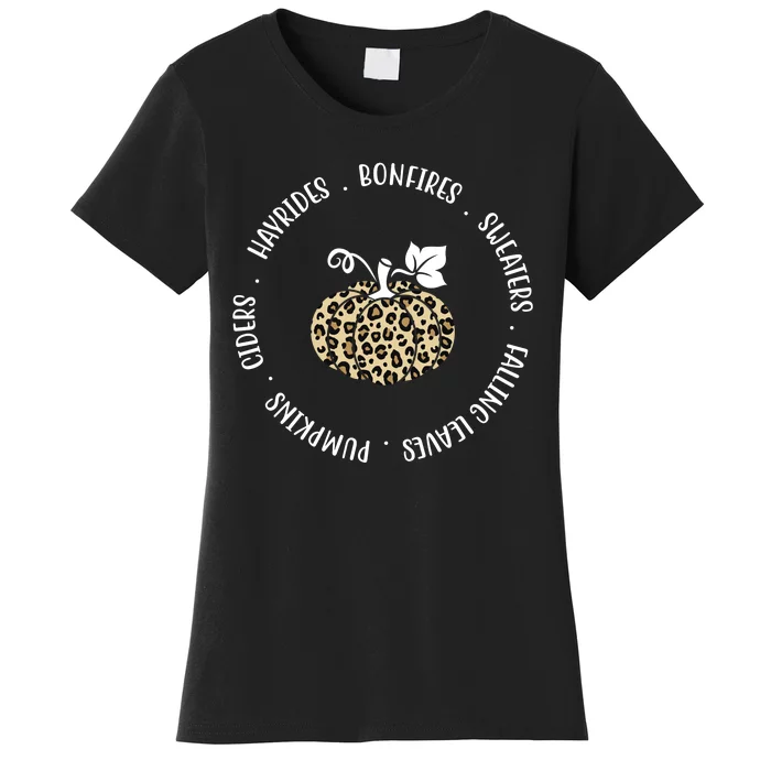 Leopard Pumpkin Fall Lover Women's T-Shirt