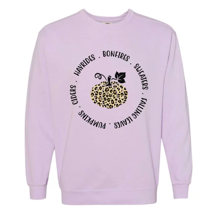 Leopard Pumpkin Fall Lover Garment-Dyed Sweatshirt