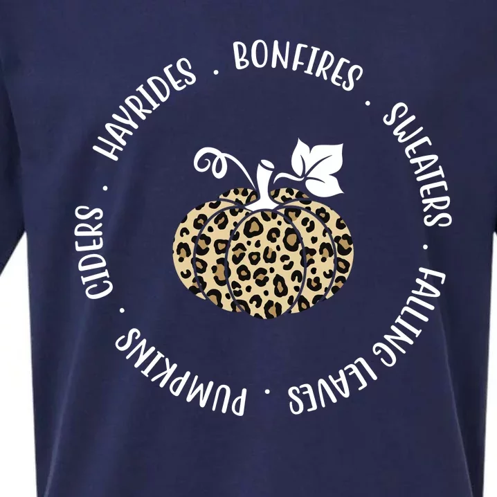 Leopard Pumpkin Fall Lover Sueded Cloud Jersey T-Shirt