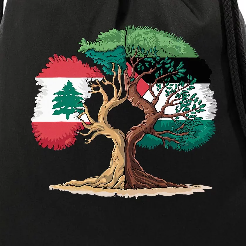 Lebanon Palestine Flag Lebanese Palestinian Drawstring Bag