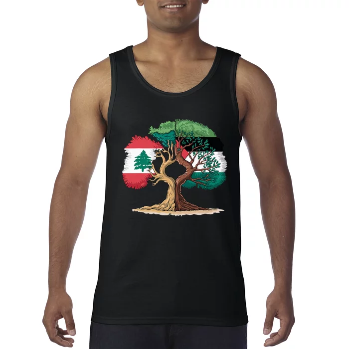 Lebanon Palestine Flag Lebanese Palestinian Tank Top