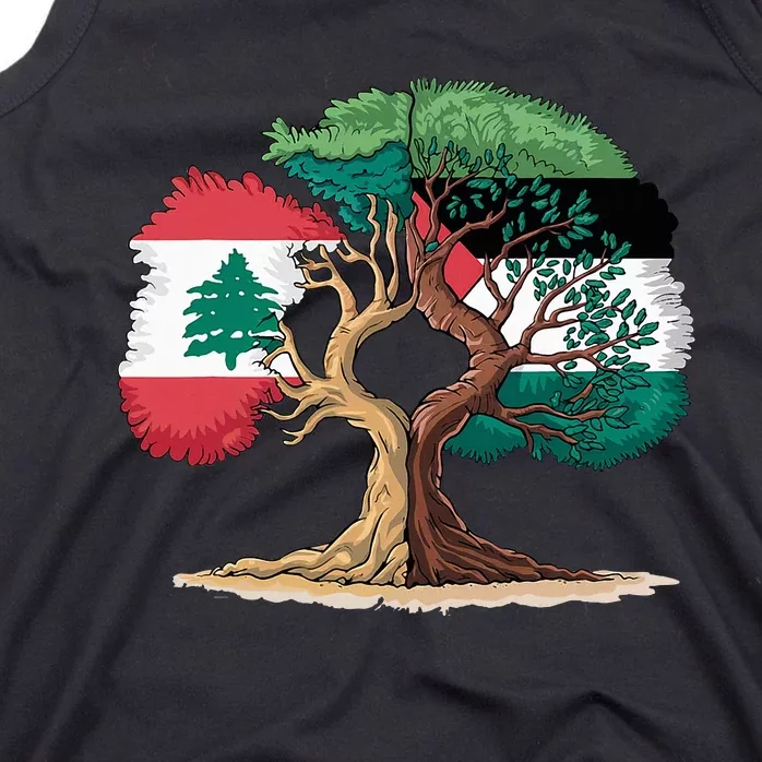 Lebanon Palestine Flag Lebanese Palestinian Tank Top