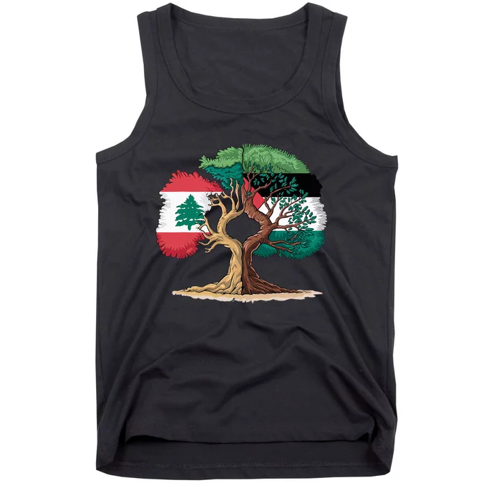 Lebanon Palestine Flag Lebanese Palestinian Tank Top