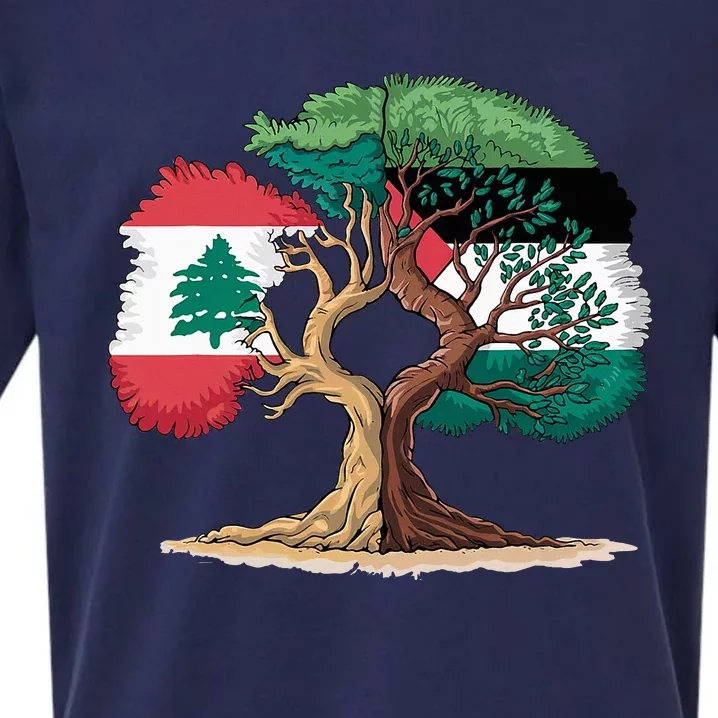 Lebanon Palestine Flag Lebanese Palestinian Sueded Cloud Jersey T-Shirt