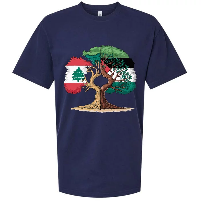 Lebanon Palestine Flag Lebanese Palestinian Sueded Cloud Jersey T-Shirt