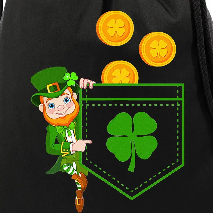 Leprechaun Pocket Funny St Patricks Day Irish Drawstring Bag