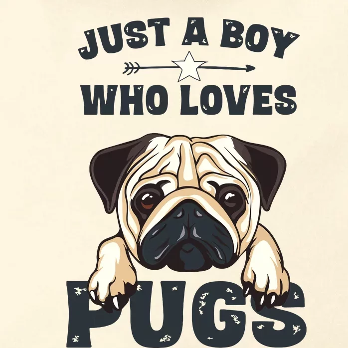 Love Pugs Funny Cute Pug Lover Saying For Boy Zip Tote Bag