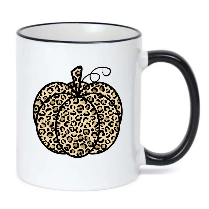 Leopard Pumpkin Festive Black Color Changing Mug