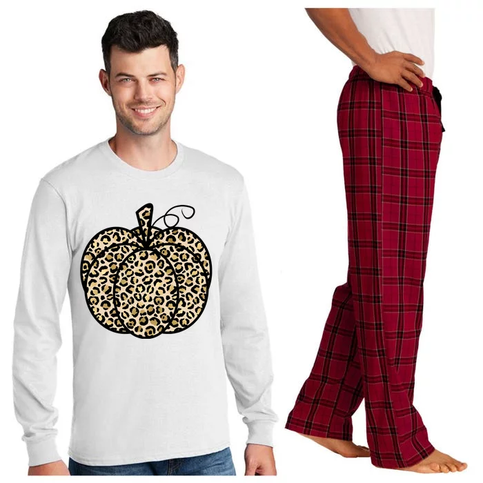 Leopard Pumpkin Festive Long Sleeve Pajama Set