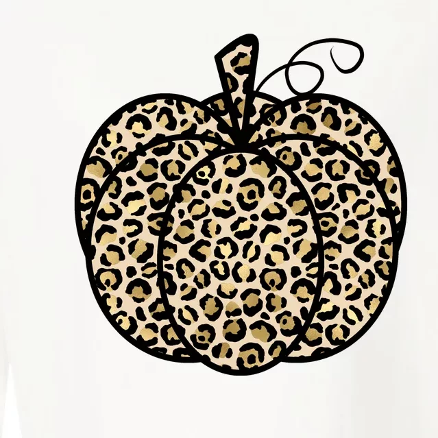 Leopard Pumpkin Festive Cropped Pullover Crew