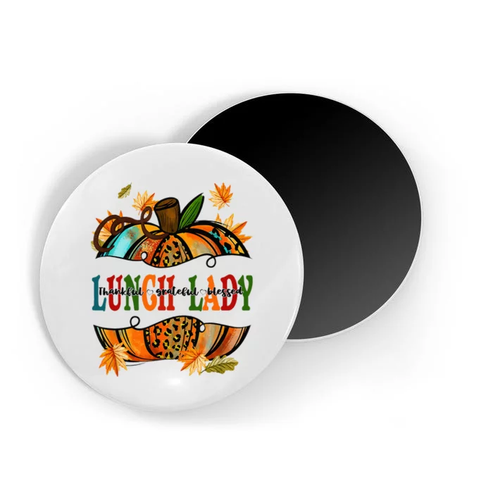 Leopard Pumpkin Fall Autumn Thanksgiving Lunch Lady Magnet