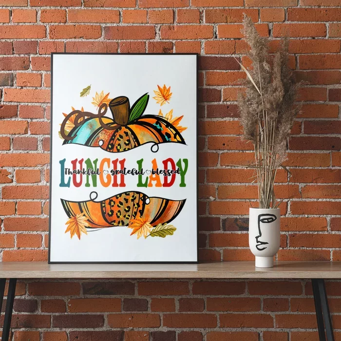 Leopard Pumpkin Fall Autumn Thanksgiving Lunch Lady Poster