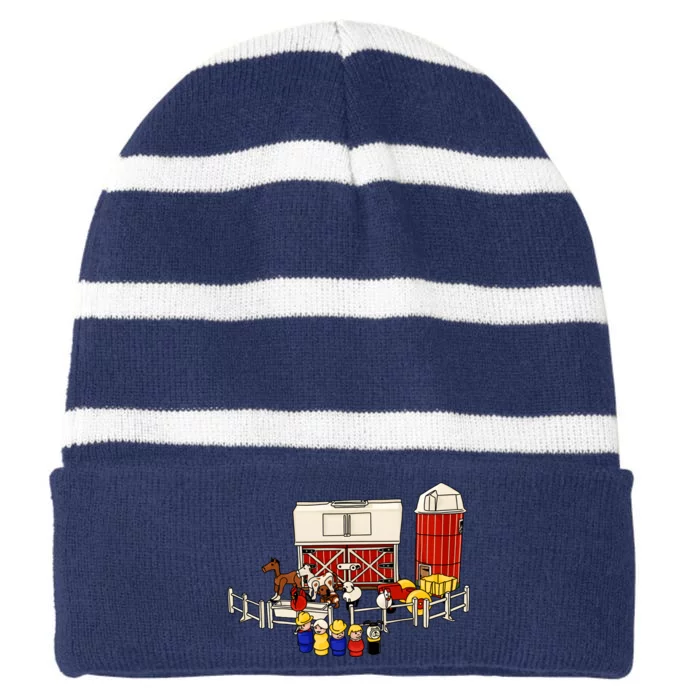 Little People Family With Farm Striped Beanie with Solid Band