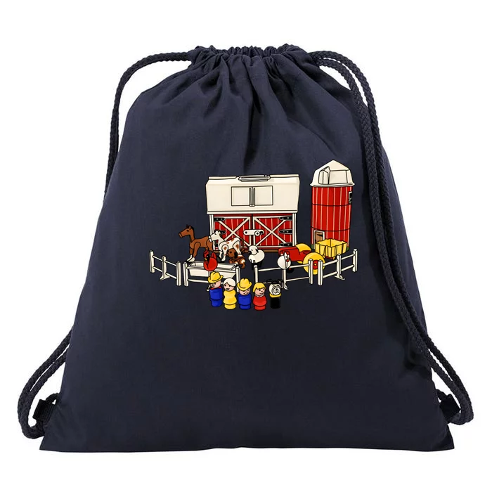 Little People Family With Farm Drawstring Bag