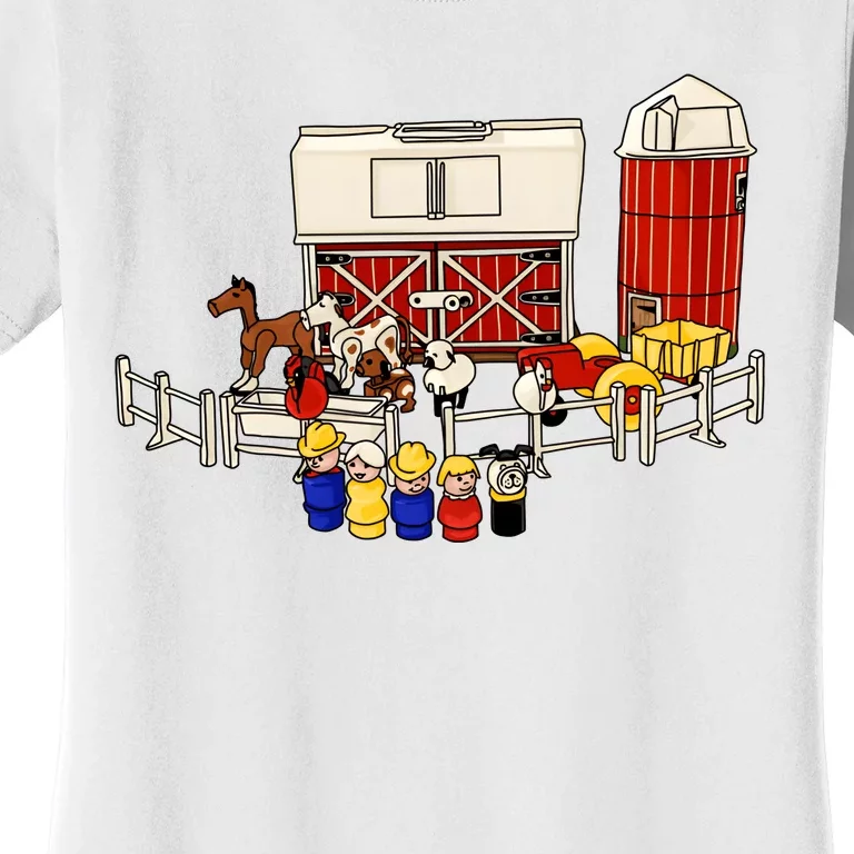 Little People Family With Farm Women's T-Shirt