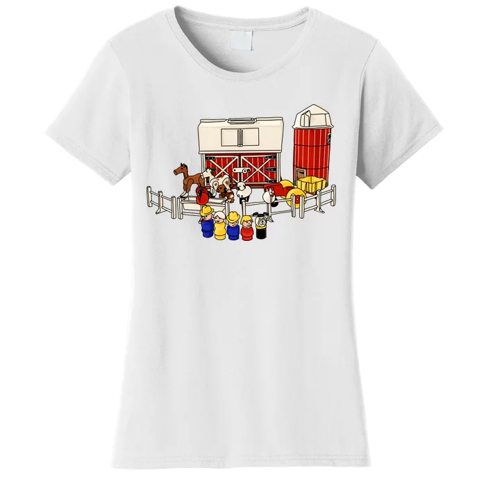 Little People Family With Farm Women's T-Shirt