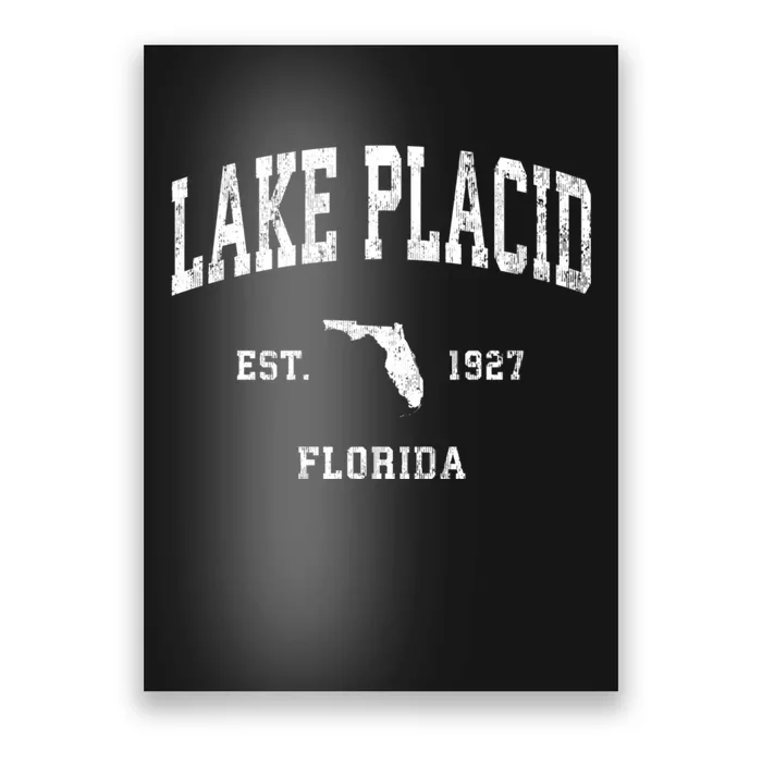 Lake Placid Florida Fl Vintage Athletic Poster