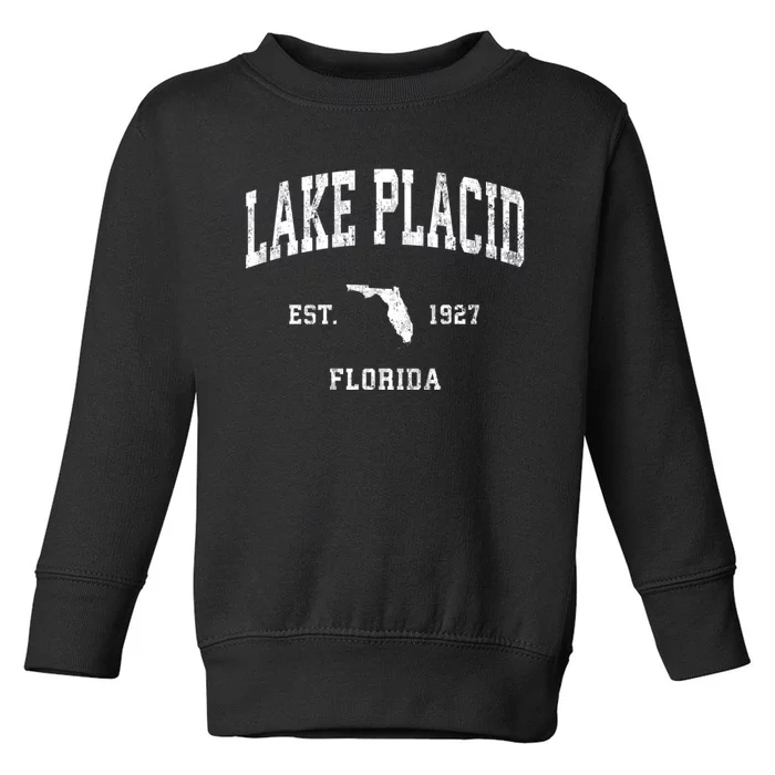 Lake Placid Florida Fl Vintage Athletic Toddler Sweatshirt