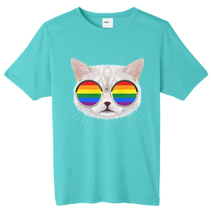 Lgbtq Pride Flag Cat Proud Lgbt Ally Rainbow Gay Pride Cool Gift ChromaSoft Performance T-Shirt