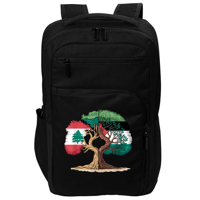 Lebanon Palestine Flag Lebanese Palestinian United Impact Tech Backpack