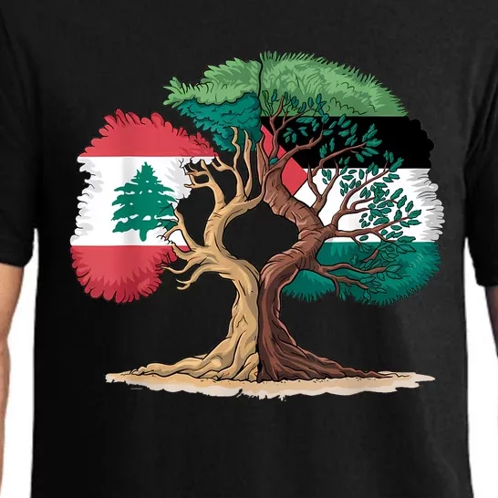 Lebanon Palestine Flag Lebanese Palestinian United Pajama Set