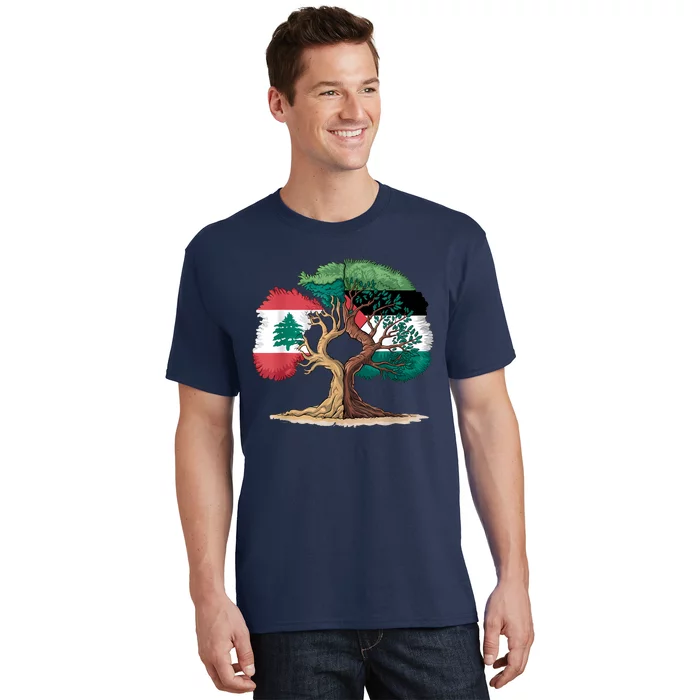 Lebanon Palestine Flag Lebanese Palestinian United T-Shirt