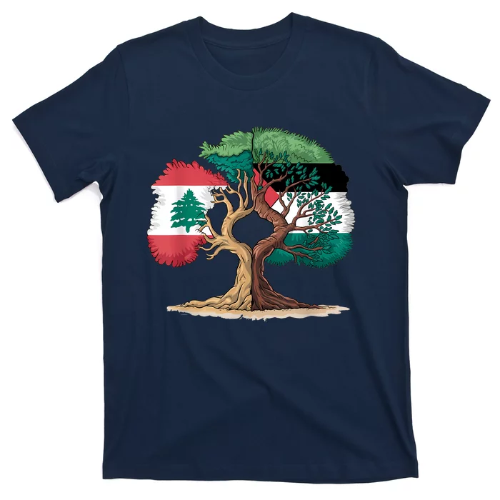 Lebanon Palestine Flag Lebanese Palestinian United T-Shirt