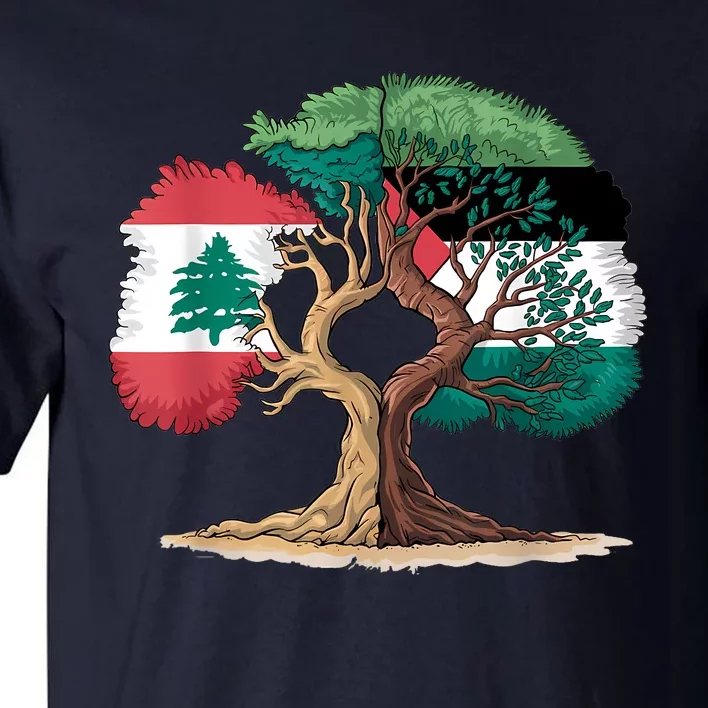 Lebanon Palestine Flag Lebanese Palestinian United Tall T-Shirt