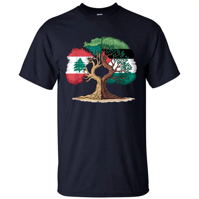 Lebanon Palestine Flag Lebanese Palestinian United Tall T-Shirt