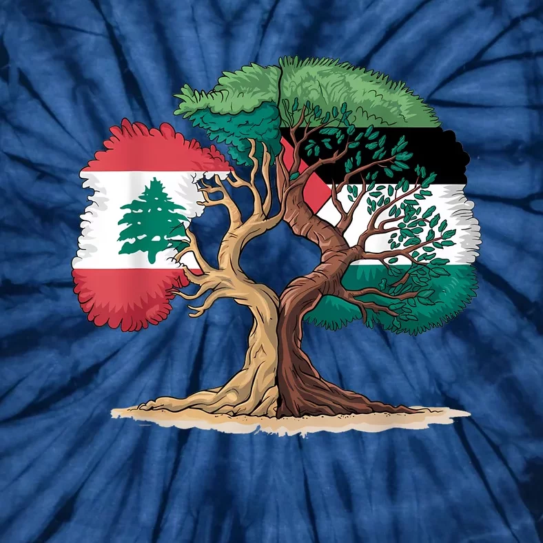 Lebanon Palestine Flag Lebanese Palestinian United Tie-Dye T-Shirt